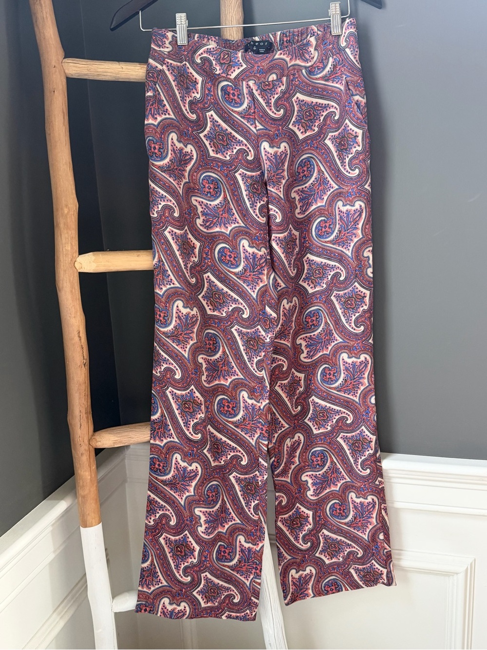 Theory Mitrana Paisley Print Silk Pants